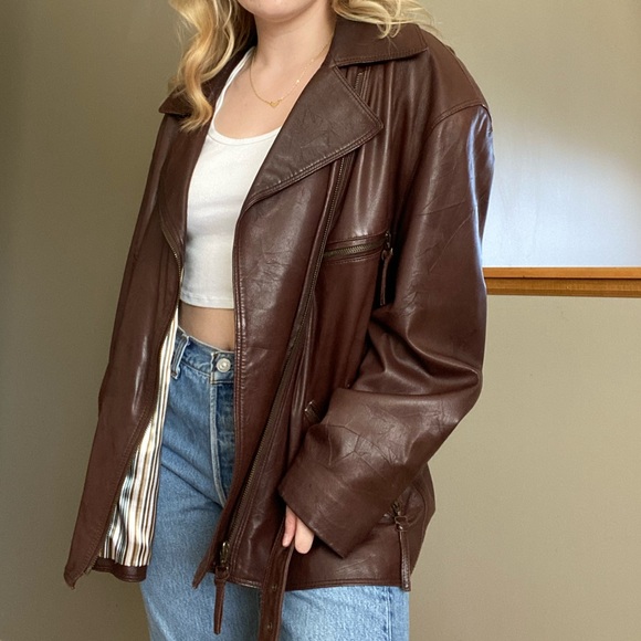 Brown Leather Jacket - Picture 1 of 9
